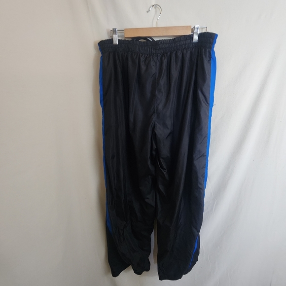 SPALDING Black Blue Side striped Drawstring Sport Windbreaker Sweat Pants XL - Picture 5 of 8